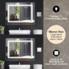 48X36" LED Bathroom Mirror, 3000-6000K Gradient Front And Backlit LED Mirror For Bathroom, 3 Colors Dimmable, Ip54 Enhanced Anti-Fog, Hanging Plates Wall Mount Lighted Mirror (Only Mirrors, Not Cabinets) - Silver - Image 14
