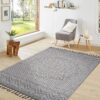 Guros - 4' X 6' Medallion Indoor / Outdoor Area Rug - Gray / White - Image 2