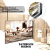 Glossy Bathroom Mirrors For Wall Rectangle Vanity Mirror Corner Hangs Farmhouse Mirror Modern Metal Framed Rectangular Mirror, Decorative Square Corner Mirror (Horizontal & Vertical) - Black - Image 13