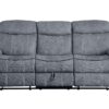 Zubaida - Two Tone Velvet 3 Piece Recliner Living Room Set - Gray - Image 6