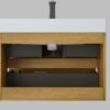 Alice - U041-Alice30-106 Bathroom Vanity With Sink, Large Storage Wall Mounted Floating Bathroom Vanity For Modern Bathroom - Oak / White - Image 9