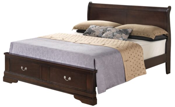 Louis Phillipe - Queen Panel Storage Bed - Cappuccino