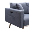 Easton - Linen Fabric Sofa, Loveseat Living Room With USB Charging Ports Pockets And Pillows (Set of 2) - Dark Gray - Image 6