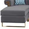Maddie - Velvet 5 Seater Double Chaise Sectional Sofa - Gray - Image 3