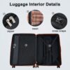Hardshell Luggage Sets 3 Pieces Contrast Color Suitcase With Spinner Wheels And Tsa Lock 20" 24" 28" Available - Brown / White - Image 18
