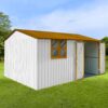 10'x12' Garden Sheds Outdoor Storage Sheds With Window - White / Yellow - Image 5