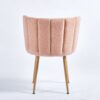 Modern Dining Chair (Set of 2) With Iron Tube Wood Color Legs, Shorthair Cushions And Comfortable Backrest, Suitable For Dining Room, Living Room, Cafe, Simple Structure - Light Beige - Image 6