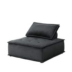 Anna - Velvet Armless Lounge Chair - Black