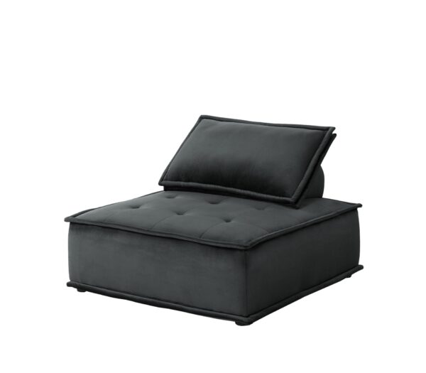 Anna - Velvet Armless Lounge Chair - Black