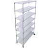 7 Tier Metal Shelf Wire Shelving Unit, 2450Lbs Heavy Duty Adjustable Storage Rack With Wheels & Shelf Liners For Closet Kitchen Garage Basement Commercial Shelving - Chrome - Image 3