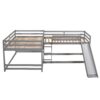 Full And Twin Size L-Shaped Bunk Bed With Slide And Short Ladder - Gray - Image 6