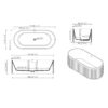 67" Freestanding Solid Surface Bathtub, Luxury Engineered Stone Resin Freestanding Soaking Bathtub With Overflow And Pop-Up Drain Cupc Certified 23S13-67 - Matte White - Image 7