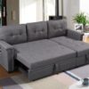 Ashlyn - Reversible Sleeper Sectional Sofa With Storage Chaise, USB Charging Ports nd Pocket - Dark Gray - Image 8