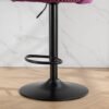 Swivel Velvet Barstools Adjusatble Seat Height , Modern Upholstered Bar Stools With Backs Comfortable Tufted For Home Pub And Kitchen Island (Set of 2) - Purple - Image 13