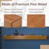 Fireplace Mantel Wooden Wall Mounted Floating Shelf 8" Deep Solid Pine Wood - Natural - Image 6