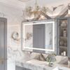 48X36" LED Bathroom Mirror, 3000-6000K Gradient Front And Backlit LED Mirror For Bathroom, 3 Colors Dimmable, Ip54 Enhanced Anti-Fog, Hanging Plates Wall Mount Lighted Mirror (Only Mirrors, Not Cabinets) - Silver - Image 13