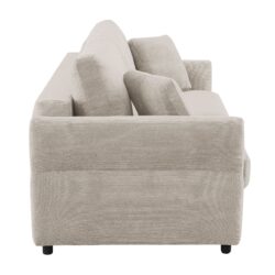 Haran - Pull Out Sleeper Sofa With Storage - Beige
