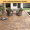 30 Piece Interlocking Deck Tiles Checker Pattern, Square Acacia Hardwood Outdoor Flooring For Patio, Bancony, Pool Side - Yellow - Image 5
