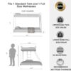 Adam - Twin Over Full Metal Bunk Bed - White Metal - Image 8