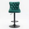 Swivel Velvet Barstools Adjusatble Seat Height, Modern Upholstered Bar Stools With Backs Comfortable Tufted For Home Pub And Kitchen Island (Set of 2) - Green - Image 2