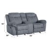Zubaida - Two Tone Velvet 3 Piece Recliner Living Room Set - Gray - Image 10