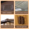 Outdoor Metal Storage Shed With Metal Floor Base - Coffee - Image 10