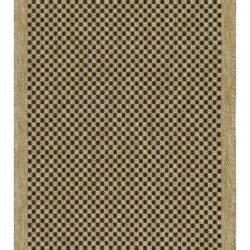 Earth - 2'7" X 7'3" Indoor, Outdoor Area Rug Polypropylene - Jute / Black
