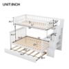 Twin Over Full Bunk Bed With Trundle And Staircase - White - Image 4