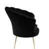 Angelina - Velvet Scalloped Back Barrel Accent Chair With Metal Legs - Black - Image 3