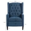 Manual Wing Chair Recliner - Blue - Image 13
