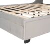 Queen Size Storage Upholstered Platform Bed With Wingback Headboard And A Big Drawer - Gray - Image 9