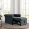 3 In 1 Sofa Bed Chair, Convertible Sleeper Chair Bed, Adjust Backrest Into A Sofa, Lounger Chair, Single Bed, Modern Chair Bed Sleeper For Adults - Deep Blue - Image 3
