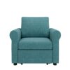 3 In 1 Sofa Bed Chair, Convertible Sleeper Chair Bed, Adjust Backrest Into A Sofa, Lounger Chair, Single Bed, Modern Chair Bed Sleeper For Adults - Teal - Image 13