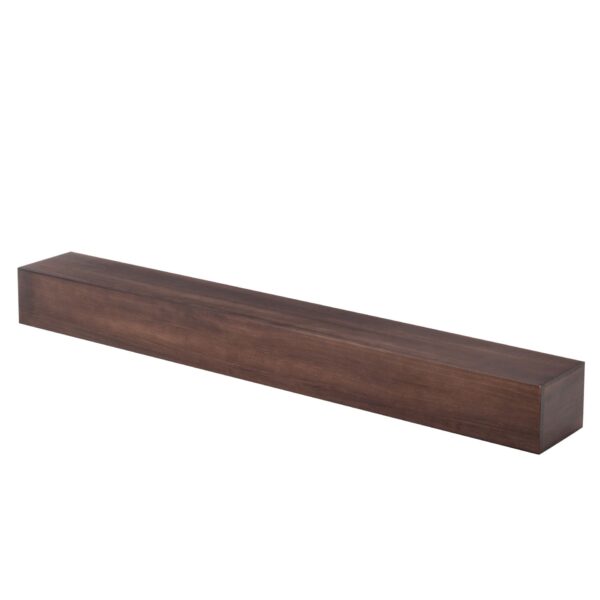 Fireplace Mantel Wooden Wall Mounted Floating Shelf 8" Deep Solid Pine Wood - Brown