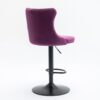 Swivel Velvet Barstools Adjusatble Seat Height , Modern Upholstered Bar Stools With Backs Comfortable Tufted For Home Pub And Kitchen Island (Set of 2) - Purple - Image 8
