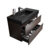 Alice - 36" Bathroom Vanity With Sink, Large Storage Wall Mounted Floating Bathroom Vanity For Modern Bathroom, One-Piece Sink Basin Without Drain And Faucet - Walnut / Black - Image 5