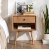 Mid-Century 1 Drawer Nightstand - Natural Pine - Image 4