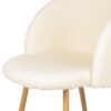 Adjust Legs Upholstered Teddy Faux Fur Dining Armrest Chair (Set of 2) - Off White - Image 18