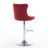 Swivel Velvet Barstools Adjusatble Seat Height From 25-33", Chrome Base Bar Stools With Backs Comfortable Tufted For Home Pub And Kitchen Island, 1712Wr (Set of 2) - Wine Red / Burgundy - Image 6