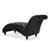 Tufted Armless Chaise Lounge - Black - Image 5