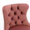 Swivel Velvet Barstools Adjusatble Seat Height From 25-33", Modern Upholstered Chrome Base Bar Stools With Backs Comfortable Tufted For Home Pub And Kitchen Island 1712Pk (Set of 2) - Pink - Image 9