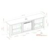 Modern Farmhouse 2 Door Glass Windowpane 70" Fireplace TV Stand For 80" TVs - Gray Wash - Image 2