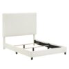Queen Size White Boucle Upholstered Platform Bed - White - Image 2