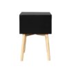Side Table With 2 Drawer, Mid-Century Modern Storage Cabinet For Bedroom - Black - Image 6