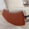 Modern Rocking Chair Recliner, Comfy Rocker Nursery Chair With Footrest, Accent Reading Chair, Upholstered Lounge Chair For Relaxing, Resting, Soft Padded Rocker For Indoor Living Room Bedroom - Orange - Image 14