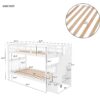 Twin Over Twin Stairway Bunk Bed With Storage And Guard Rail For Bedroom - White - Image 12