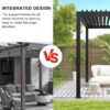 10 x 19 Ft Louver Pergola Frame & Louvers - Black - Image 13