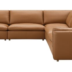 Brighton - Top Grain Leather 5 Pieces Modular Sectional - Brown