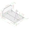 Queen Bed Frame Traditional Upholstered Metal - Gray - Image 5