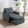 Hannah - Woven Convertible Armchair - Dark Gray - Image 8